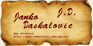 Janko Daskalović vizit kartica